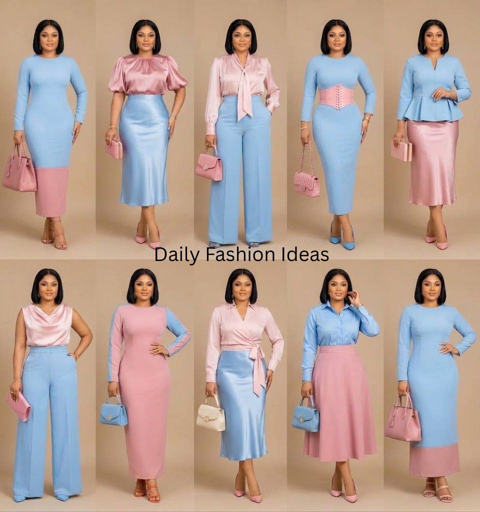 Powder Blue paired with pink