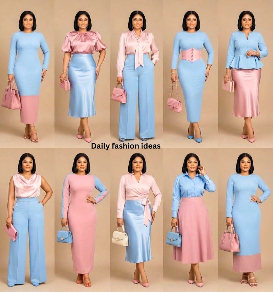 Powder Blue paired with pink