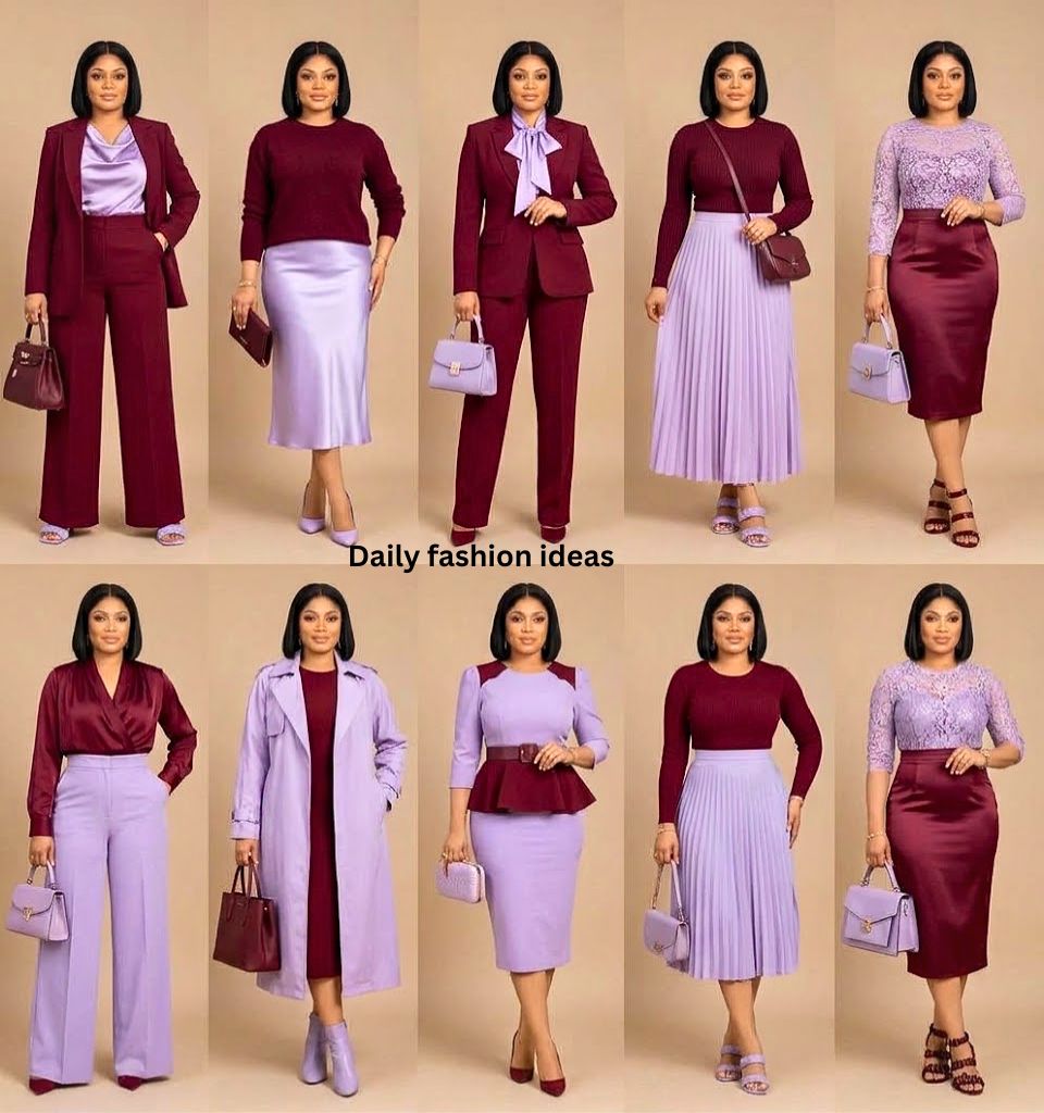 Burgundy paired with lavender 