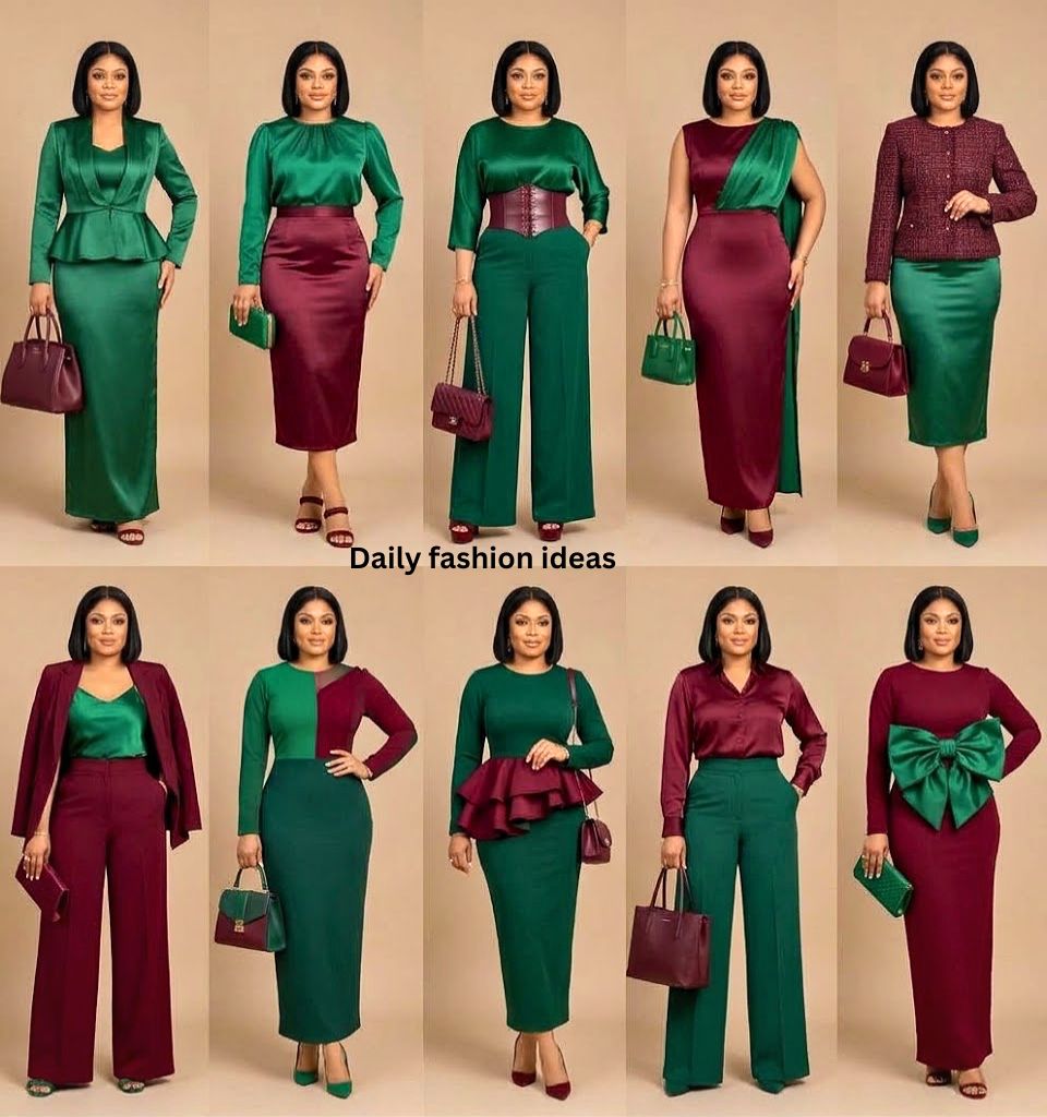 Burgundy paired with green