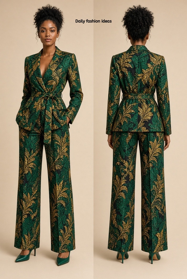 Belted wrap-style blazer