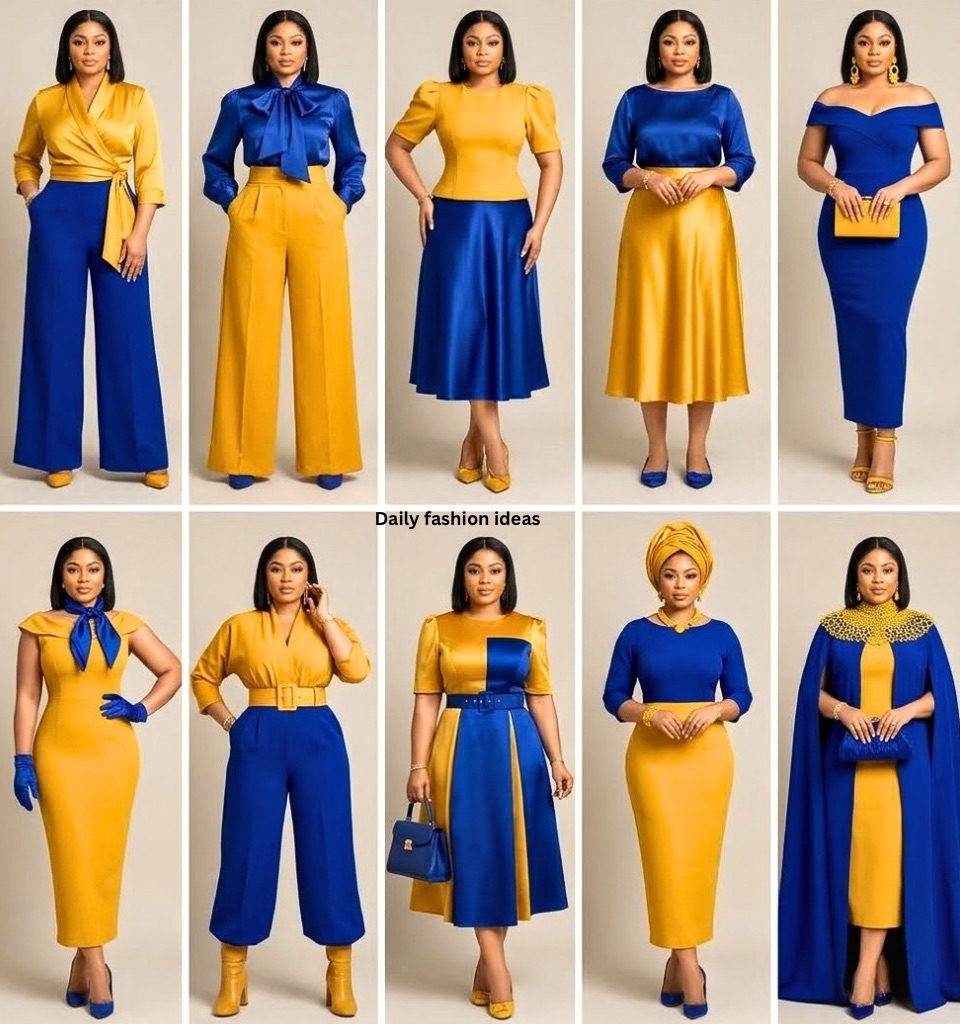 Royal blue and mustard yellow colour combination ideas
