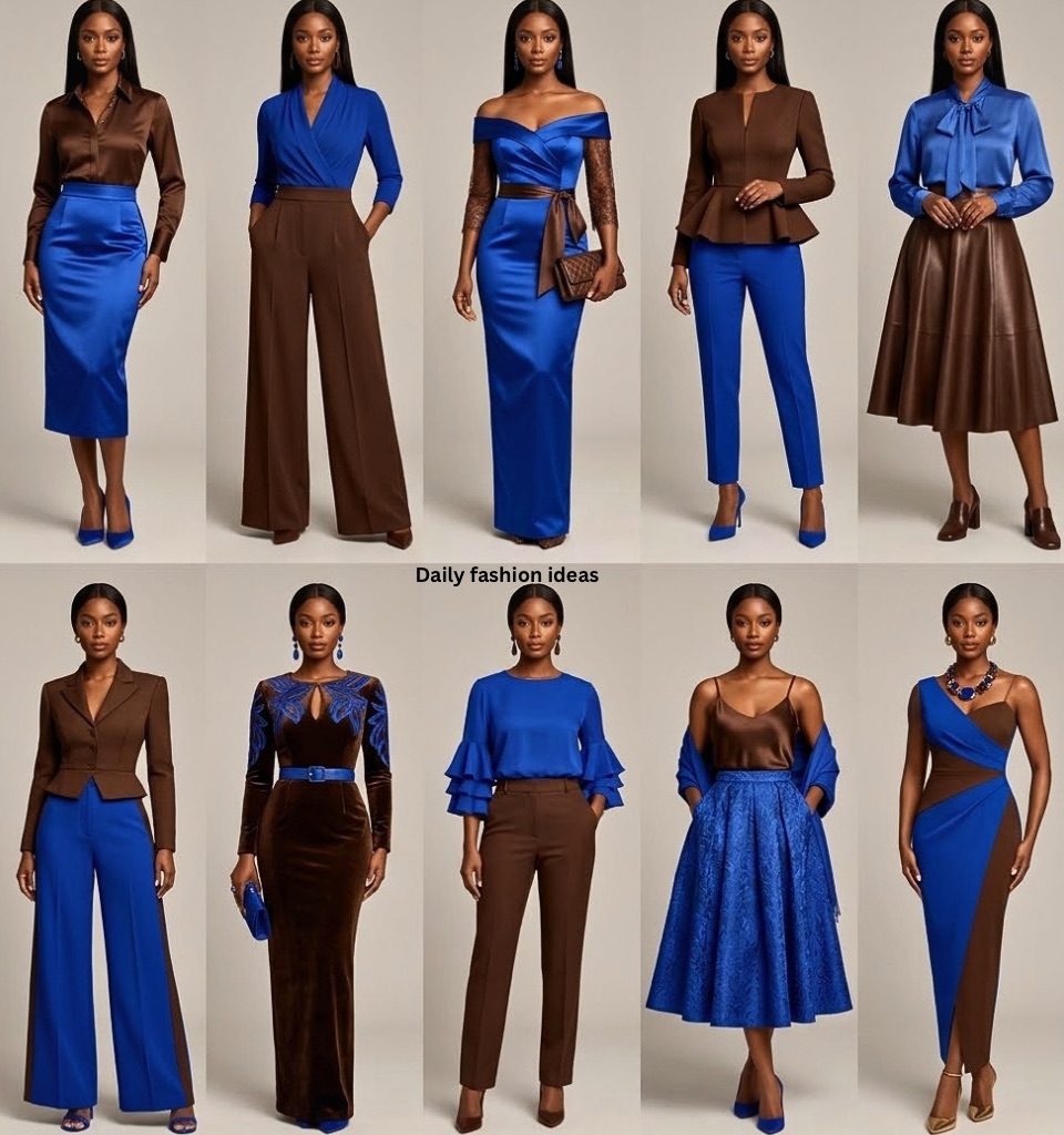 Royal blue and chocolate brown colour combination ideas