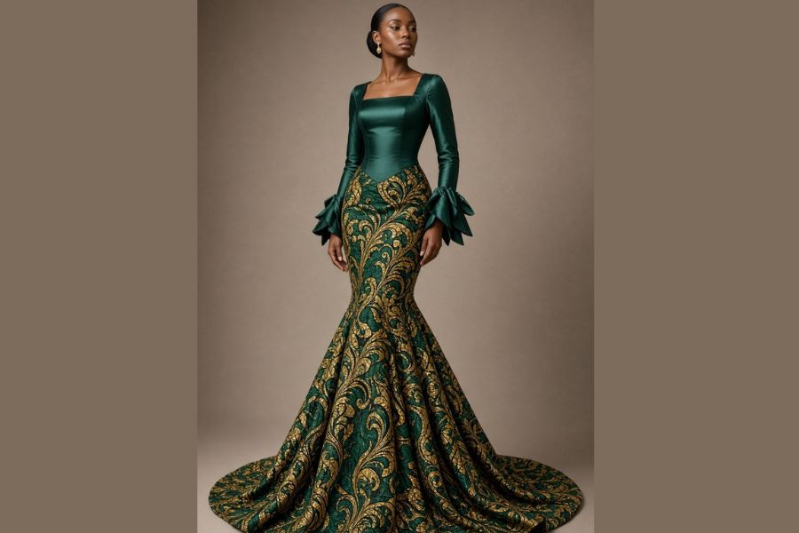 Stunning Ankara Mermaid Gowns with Satin Corset Blouses: Bold Prints & Elegant Silhouettes