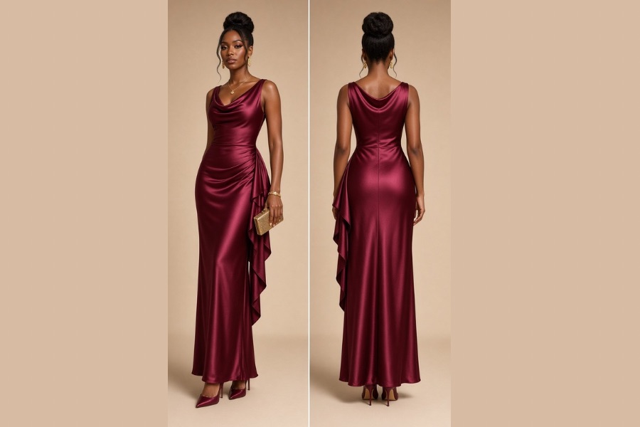 15 Stunning Draped Satin Dresses for Slim Ladies: Formal Event Looks That Flatter